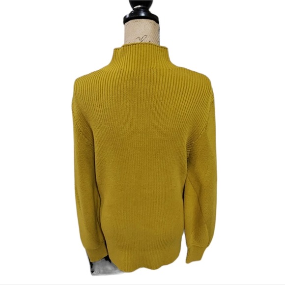 French Connection Chartreuse Lantern Sleeve Tunic oversized Sweater Size Medium - Picture 4 of 7